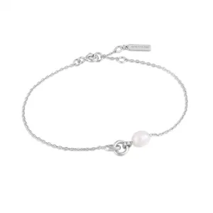 Pearl Link Chain Bracelet in Sterling Silver