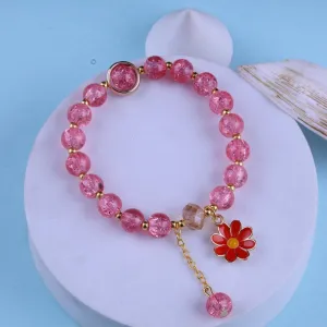 Pink Petal Bead Bracelet