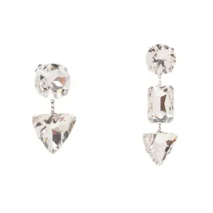 Pre Order:  Clear Rhinestone Pendant Long Drop Earrings