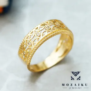 Queen's Mosaic Gold Ring