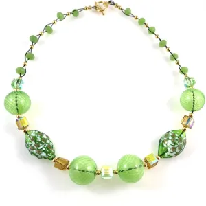 "Blown Glass Orb" Necklace (Green)