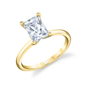 Radiant Cut Solitaire Engagement Ring - Dominique 14k Gold Yellow