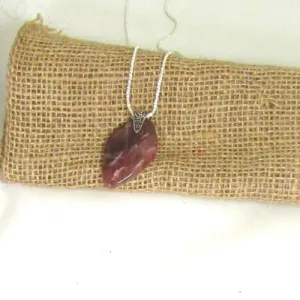 Raspberry Quartz Pendant On Sterling Silver Chaon