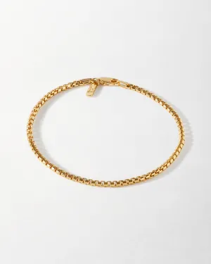 Rounded Box Chain Bracelet - Gold