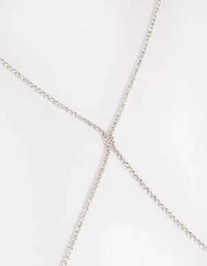 Silver Diamante Cross Body Chain