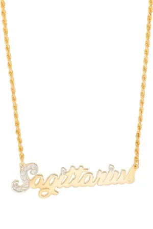 Simone I. Smith Zodiac Nameplate Necklaces - Sagittarius