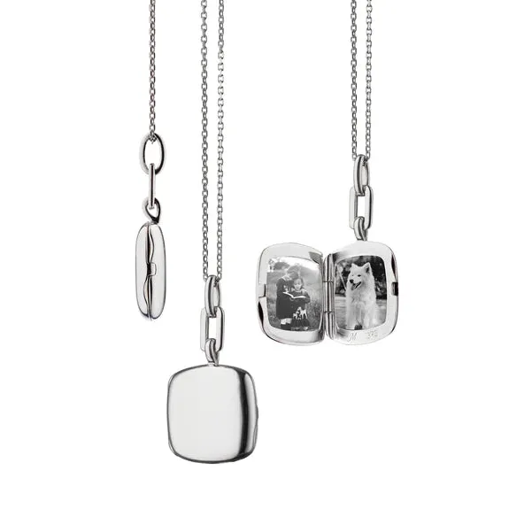 Slim "Viv" Sterling Silver Locket Necklace