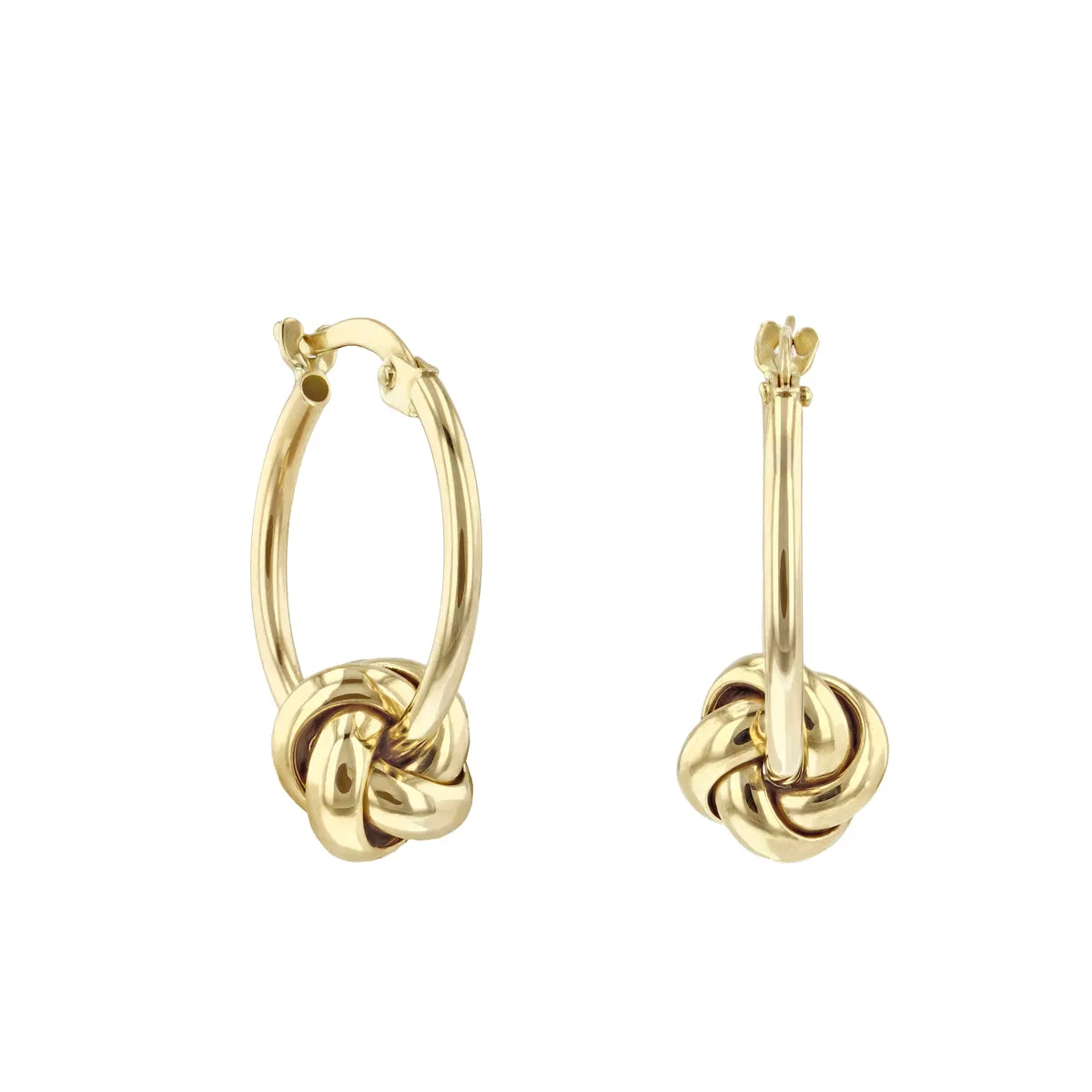 Soleil Collection Knot Hoop Earrings | 9K Solid Yellow Gold