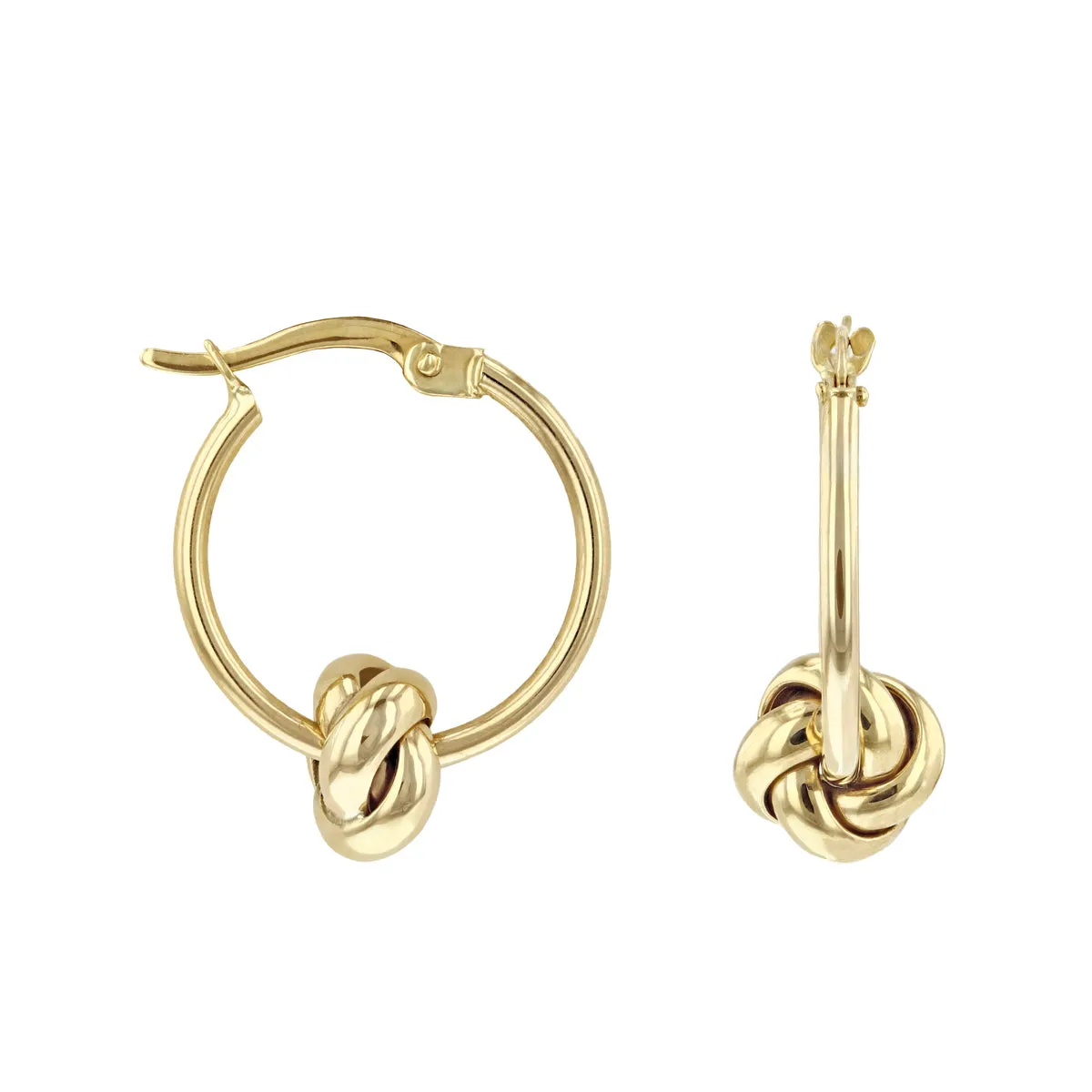 Soleil Collection Knot Hoop Earrings | 9K Solid Yellow Gold