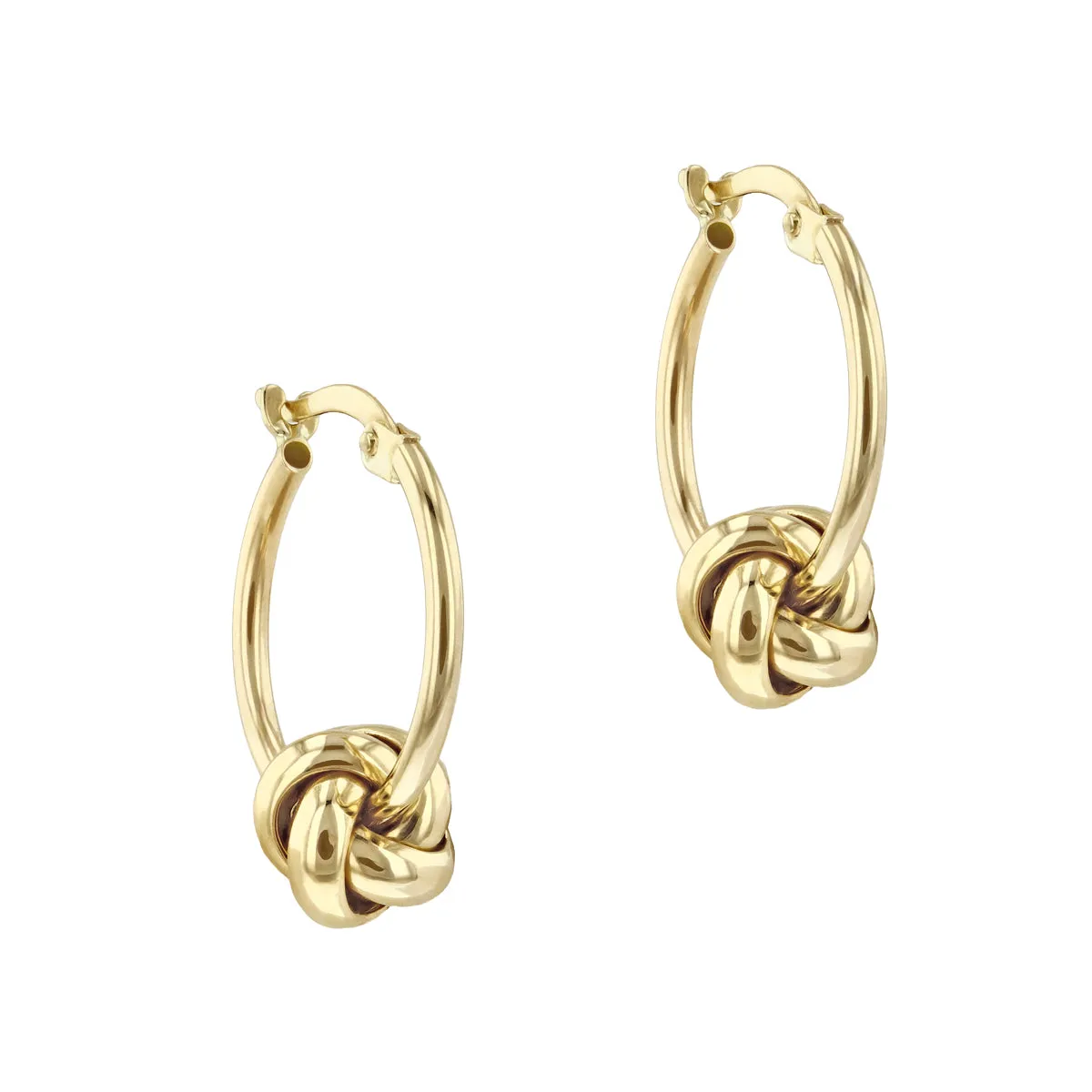 Soleil Collection Knot Hoop Earrings | 9K Solid Yellow Gold