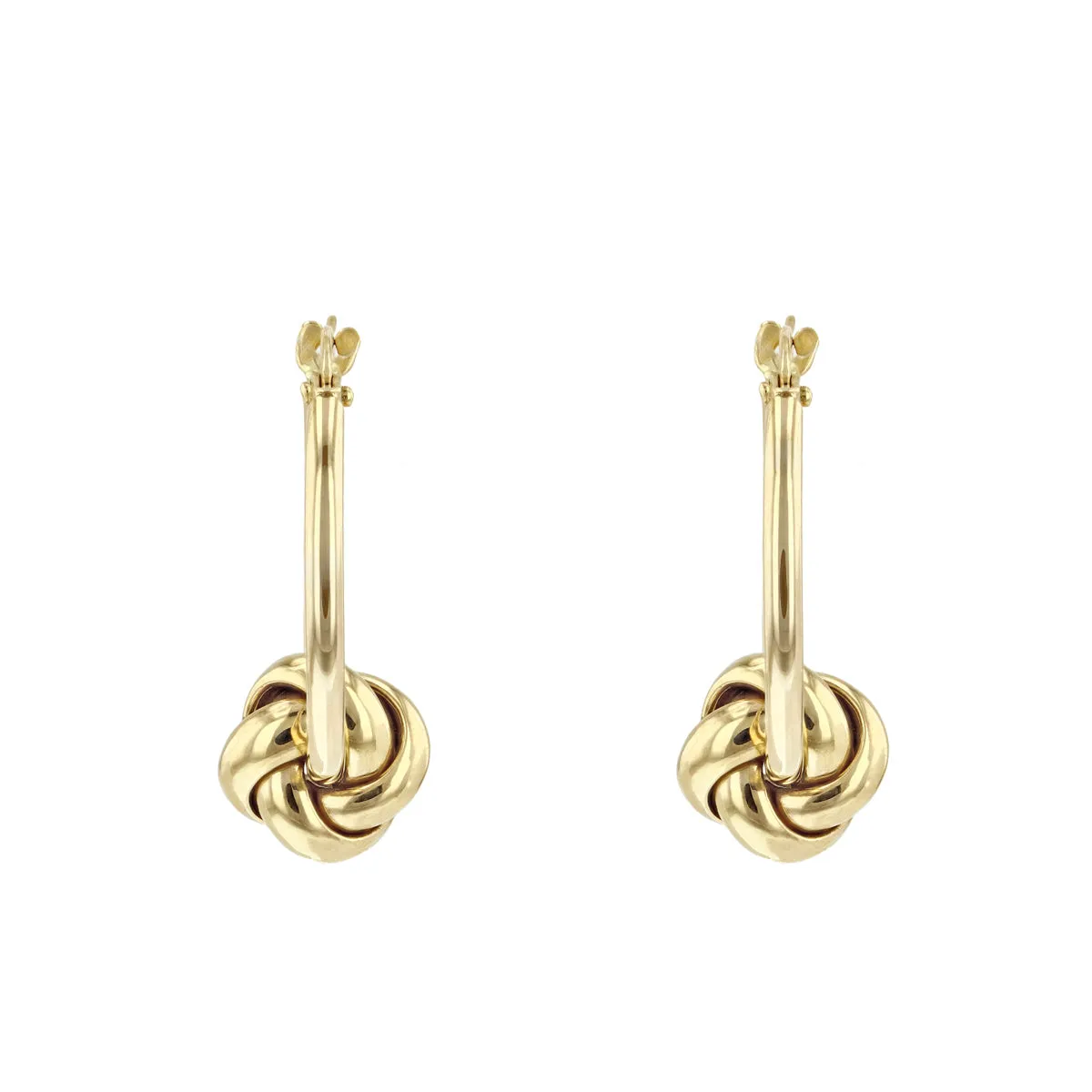 Soleil Collection Knot Hoop Earrings | 9K Solid Yellow Gold