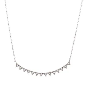 Sterling Silver Curved Bar Necklace