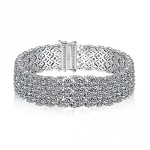 Sterling Silver Rhodium Plated Sparkling Stones Bracelet ERLB036