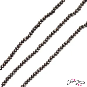 Thunder Polish Glass Strand 3x2mm in Coal Rush