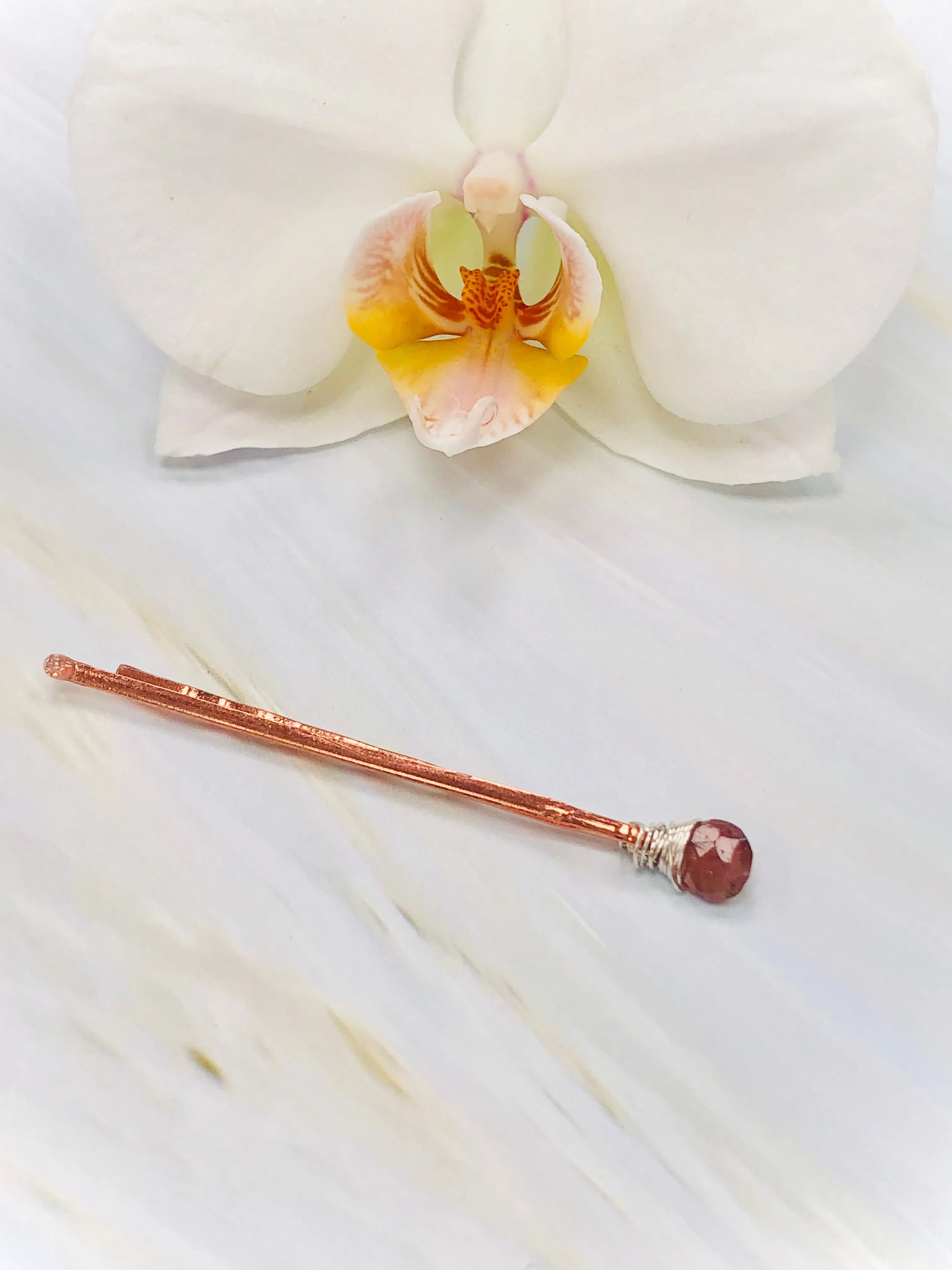 Tourmaline Rose Gold Bobby Pin, Luxury bobby pins, Gemstone Bobby Pins, bridal bobby pins