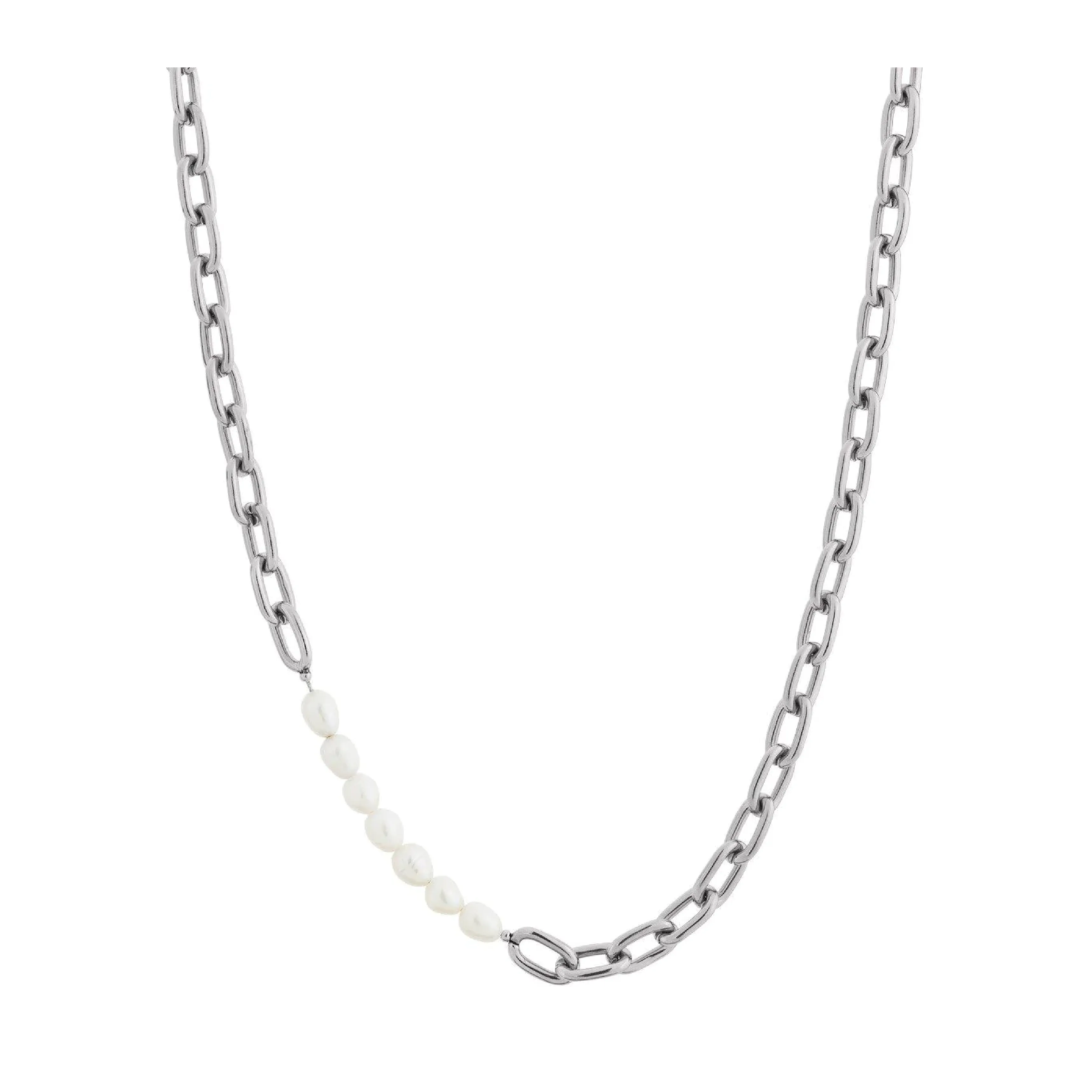 Trellis Pearl Necklace Steel