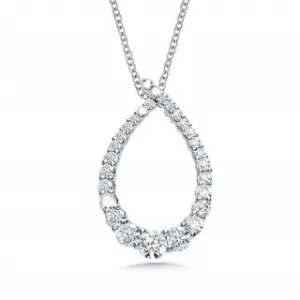 White Gold Open Graduating Diamond Pear Pendant