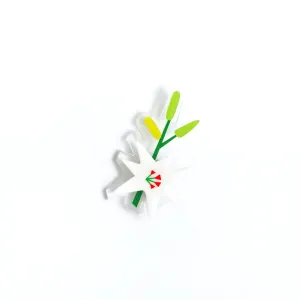 White Lily Flower Brooch