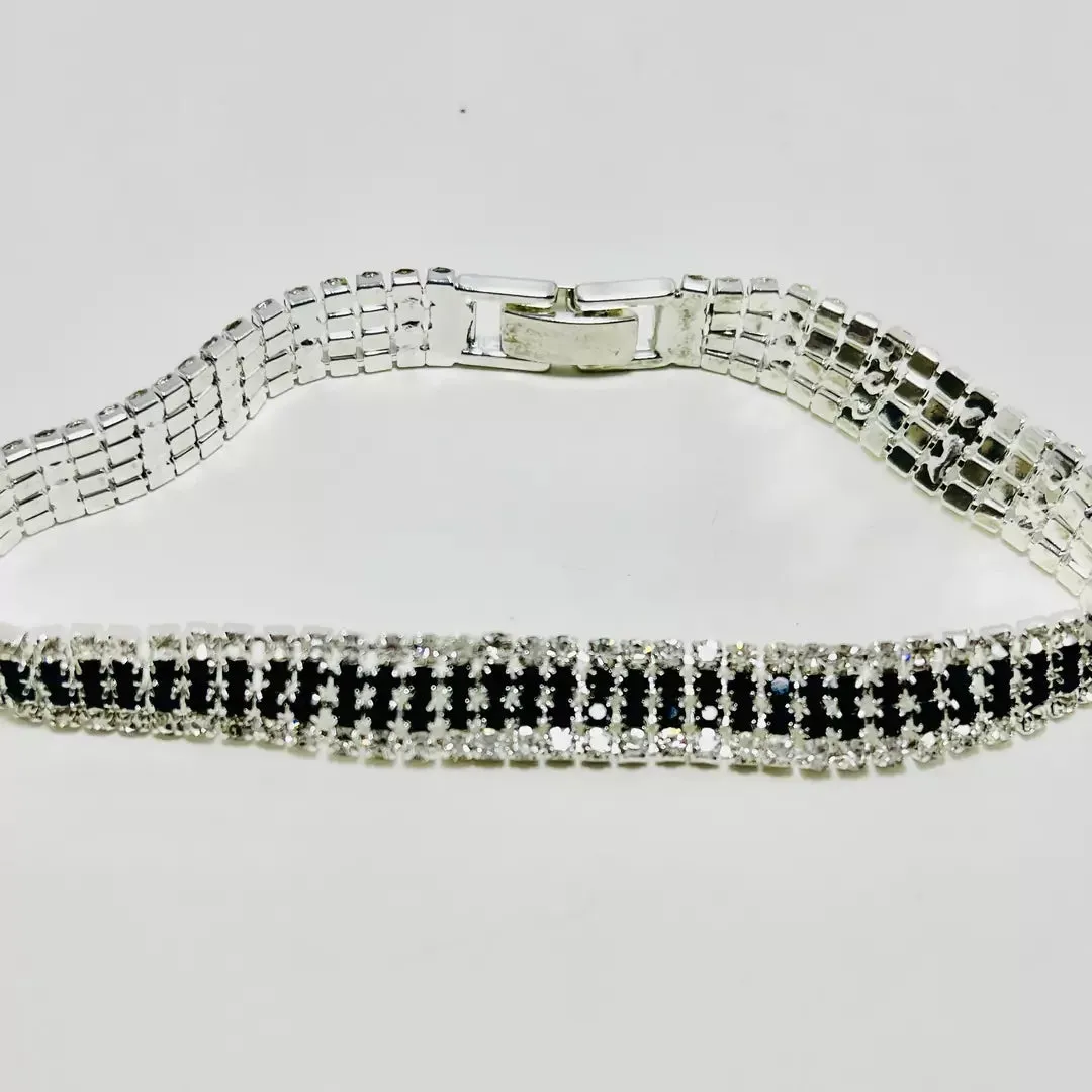 Wide Crystal Sparkling Tennis Bracelet