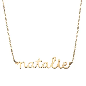 Women's Name Plate Necklace 14K Gold - Style 185