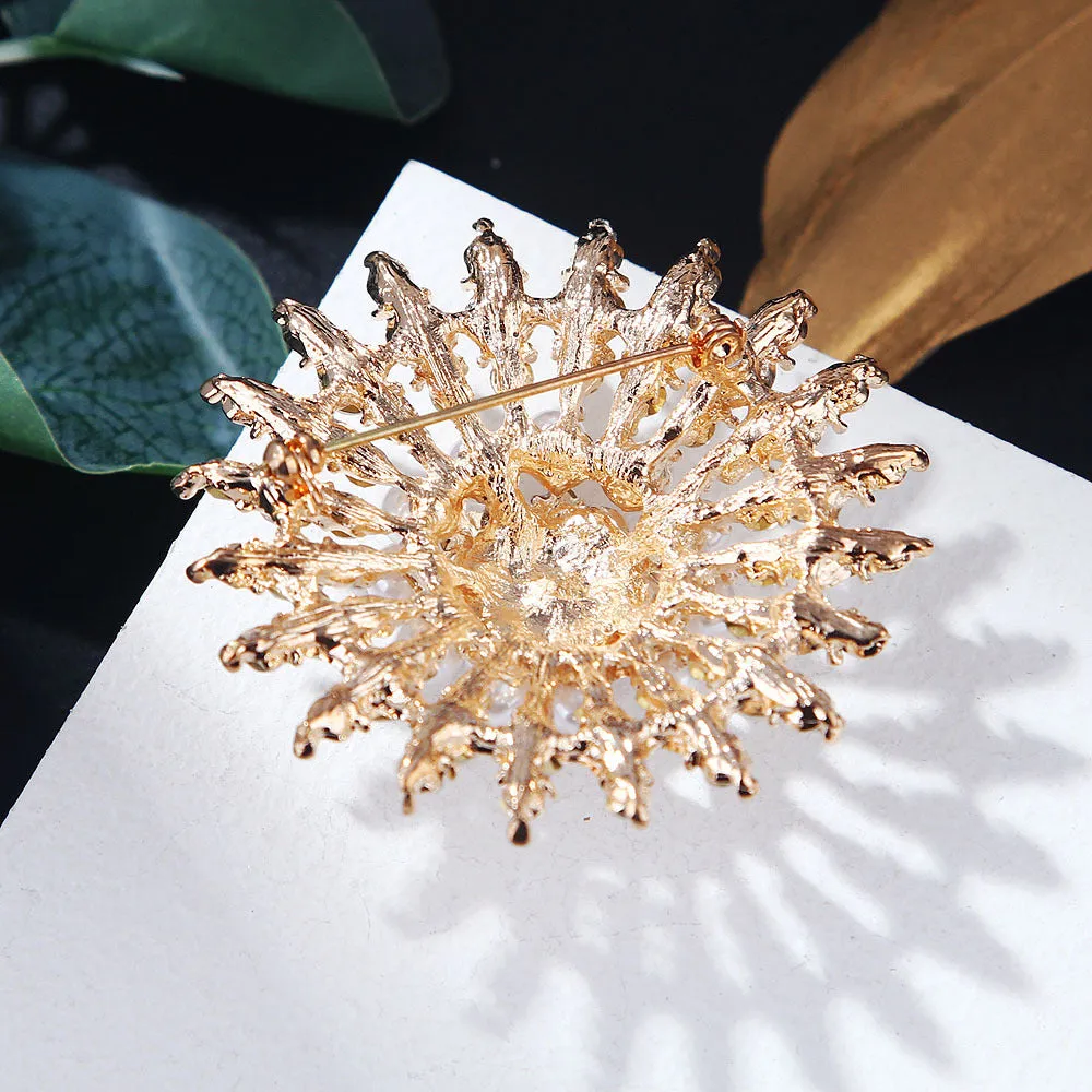 XSB076 - Elegant Pearl Floral Brooch