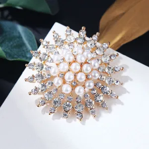 XSB076 - Elegant Pearl Floral Brooch