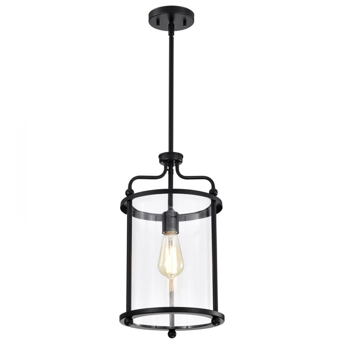 Yorktown 10 in. Pendant Light Matte Black Finish